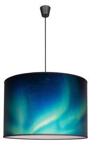 Duolla - Lustr na lanku PRINT L 1xE27/40W/230V pr. 45 cm černá/tyrkysová