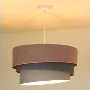 Duolla - Lustr na lanku TRIO 1xE27/15W/230V pr. 45 cm růžová/šedá/bílá