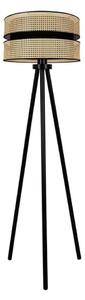 Duolla - Stojací lampa DUO 1xE27/15W/230V pr. 40 cm ratan/černá