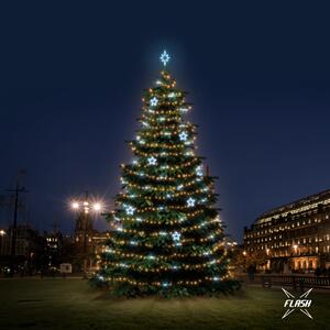DECOLED LED světelná sada na vánoční stromy vysoké 12-14 m, teplá bílá s Flash, ledové dekory EFD11