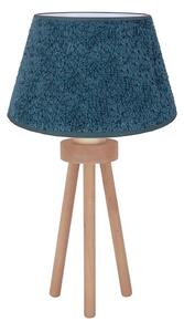 Duolla - Stolní lampa BOUCLE 1xE27/15W/230V pr. 28 cm tyrkysová/dřevo