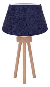Duolla - Stolní lampa BOUCLE 1xE27/15W/230V pr. 28 cm modrá/dřevo