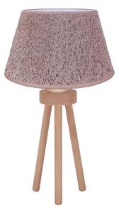 Duolla - Stolní lampa BOUCLE 1xE27/15W/230V pr. 28 cm hnědá/dřevo