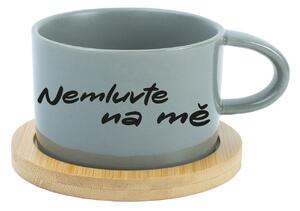 NEMLUVTE NA MĚ - šedý hrníček makronka 200 ml