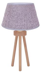 Duolla - Stolní lampa BOUCLE 1xE27/15W/230V pr. 28 cm šedá/dřevo