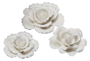 Porcelánové bílé růžičky - SET 3ks Romantická sada porcelánových růžiček, pr. 6,5-8cm