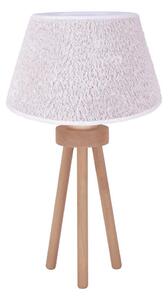 Duolla - Stolní lampa BOUCLE 1xE27/15W/230V pr. 28 cm bílá/dřevo