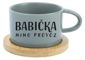 BABIČKA MIMO PROVOZ - šedý hrníček makronka 200 ml