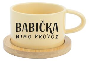 BABIČKA MIMO PROVOZ - žlutý hrníček makronka 200 ml