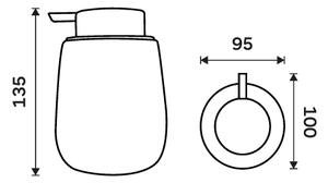 Keramický dávkovač tekutého mýdla bílý matný NIMCO TABO TA 3131-05
