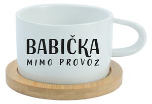 BABIČKA MIMO PROVOZ - bílý hrníček makronka 200 ml
