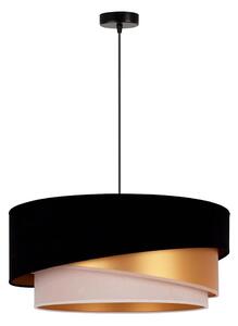 Duolla - Lustr na lanku KOBO 1xE27/15W/230V pr. 45 cm černá/zlatá/krémová