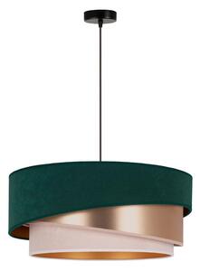 Duolla - Lustr na lanku KOBO 1xE27/15W/230V pr. 45 cm zelená/rosegold/krémová