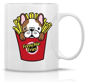 FRENCHIE FRIES - klasický bílý keramický hrníček 300 ml