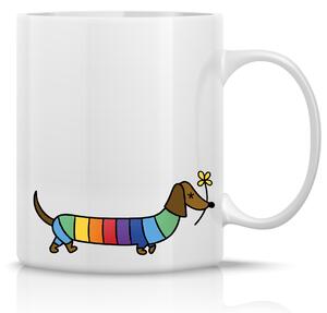 JEZEVČÍK - klasický bílý keramický hrníček 300 ml