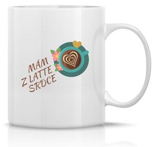 MÁM Z LATTE SRDCE - klasický bílý keramický hrníček 300 ml