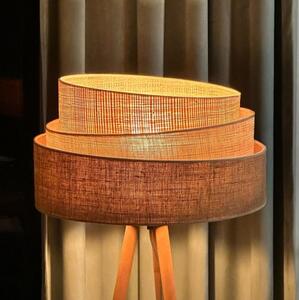 Duolla - Stojací lampa YUTE TRIO 1xE27/15W/230V pr. 45 cm hnědá/šedá/béžová