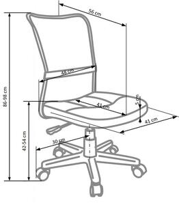 Dětská židle na kolečkách DINGO – bez područek, více barev Černá