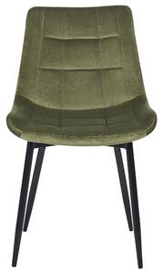 Sada 2 sametových jídelních židlí zelené MELROSE II
