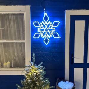 DECOLED LED světelná vločka XI, závěsná, pr. 89 cm, ledově bílá