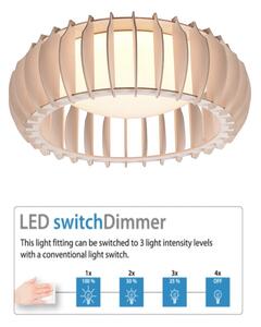 Trio Leuchten R62171130 MONTE - Stropní dřevěný lustr stmívatelný klasickým vypínačem, LED 16,5W, 3000K, Ø 40cm (Moderní stropní lustr s příjemnou teplou barvou světla, montura ze dřeva)