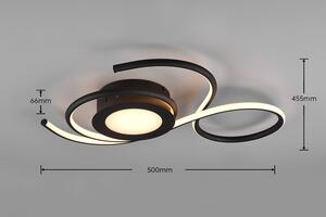 Trio Leuchten 623410232 JIVE - Stropní LED lustr s dálkovým ovladačem, LED 36W, 2700 - 6000K, 50 x 45cm (Stropní svítidlo stmívatelné dálkovým ovladačem v černé barvě)