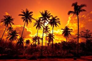 Tapeta kokosové palmy na pláži - 150x100 cm