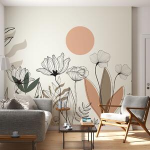 Fototapety Květiny ve stylu boho, Fototapety akvarel, w02753 : uwalls.cz