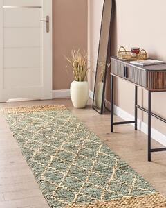 Jutový koberec 80 x 300 cm béžový/zelený TELLIKAYA