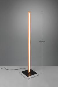 Trio Leuchten 426410130 BELLARI - Dotykem stmívatelná stojací lampa dřevěná, LED 20W, 3000K, 115cm výška (Moderní dřevěná stojací lampa, stmívatelná dotykem na senzor)