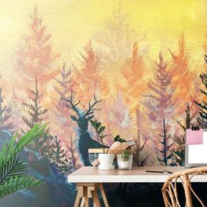 Samolepící tapeta umělecká lesní malba - 150x100 cm