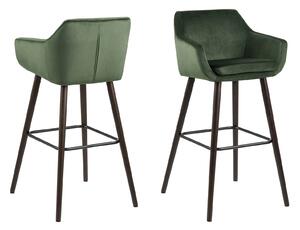 ACTONA Sada 2 ks − Barová židle Nora zelená 101 × 55 × 54 cm