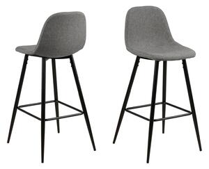 ACTONA Sada 2 ks − Barová židle Wilma šedá 101 × 46.6 × 51 cm