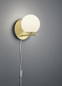 Trio Leuchten 202000108 PURE - Mosazné nástěnné svítidlo s kabelem do zásuvky 1 x E14 (Moderní lampička na zeď v mosazné barvě)