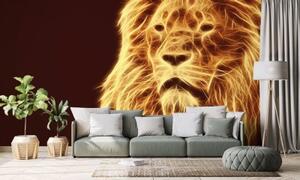 Tapeta hlava lva v abstraktním provedení - 300x200 cm