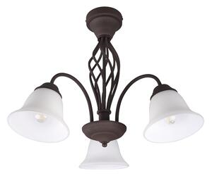 Trio Leuchten 601000324 RUSTICA - Stropní rustikální lustr v hnědé barvě 3 x E14, Ø 55cm (Rustikální stropní lustr)