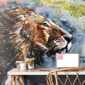 Tapeta král zvířat v akvarelu - 450x300 cm