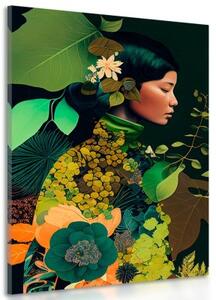 Obraz žena v náručí přírody - 60x90