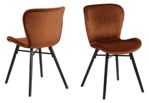 ACTONA Sada 2 ks − Židle Batilda A1 oranžová 82.5 × 47 × 53 cm