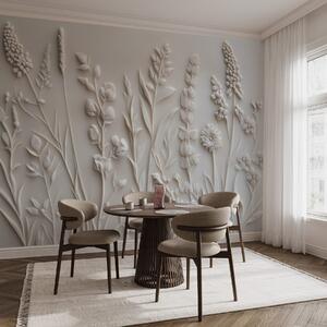 Fototapety Elegantní divoké květiny ve štukovém stylu, Fototapety příroda, w08631 : uwalls.cz