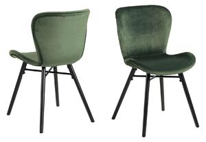 ACTONA Sada 2 ks − Židle Batilda A1 zelená 82.5 × 47 × 53 cm