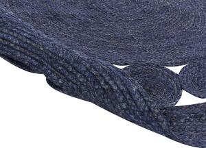 Kulatý jutový koberec ø 120 cm tmavě modrý KOYUNLU