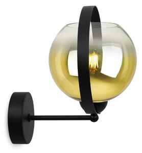Light Home Nástěnné svítidlo BERGEN GOLD RING, 1x zlaté/transparentní skleněné stínítko (fi 15cm)