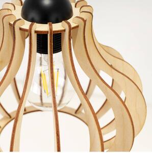Závěsné svítidlo TIMBER SPIDER 3, 2x dřevěné stínítko