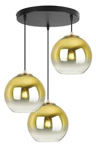 Závěsné svítidlo BERGEN GOLD, 3x zlaté/transparentní skleněné stínítko (fi 20cm), O