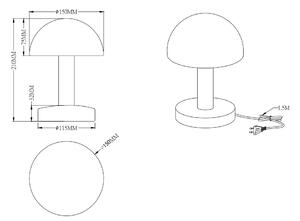Trio Leuchten 599000124 FYNN - Dotykově stmívatelná stolní lampa 1 x E14, výška 21cm (Dotyková stolní lampička v rustikální hnědé barvě, vhodná k posteli)