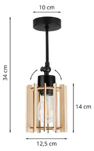 Bodové svítidlo Timber 7, 1x dřevěné stínítko