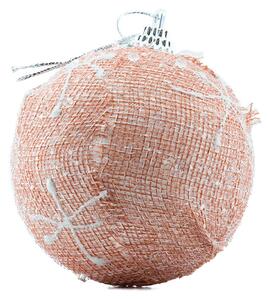 DECOLED Plastová koule, prům. 8 cm, růžová, s vločkou