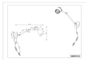 Trio Leuchten 208870131 EDWARD - Nástěnná lampa na kloubech s kabelem do zásuvky