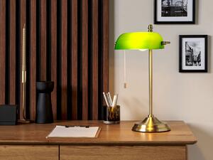 Kovová stolní lampa zelená/ zlatá MARAVAL